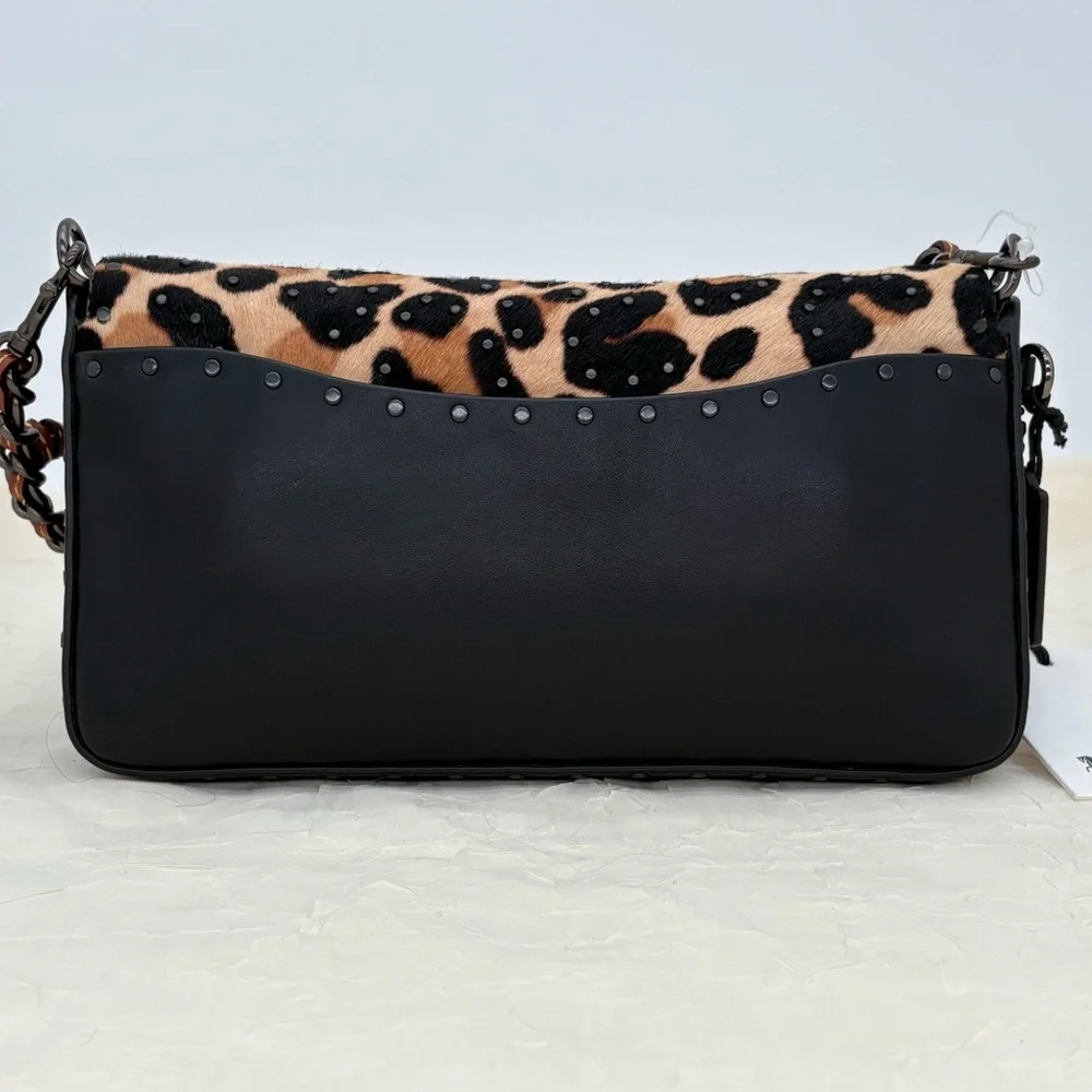 NWT COACH Dinky With Rivet Embellished Leopard Print 32869 - Picture 6 of 14